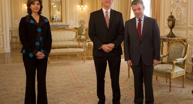 El Embajador de Finlandia en Colombia presentó sus cartas credenciales ante el Presidente Santos y la Canciller María Ángela Holguín