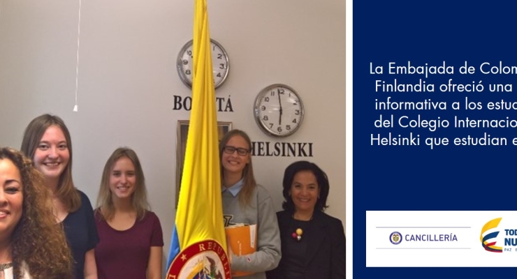 La Embajada de Colombia en Finlandia ofreció una charla informativa a los estudiantes del Colegio Internacional de Helsinki que estudian español