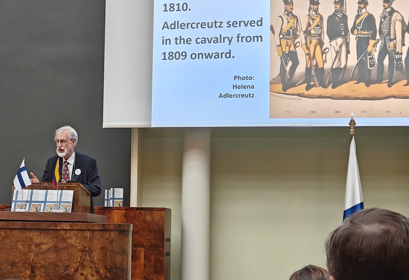 Conferencia del Embajador Emérito Mikko Pyhälä sobre la obra literaria "Un Conde nórdico en el caribe: La presencia de Federico Tomás Adlercreutz en Colombia, Jamaica y Venezuela, 1820-1849”, en la Universidad de Helsinki