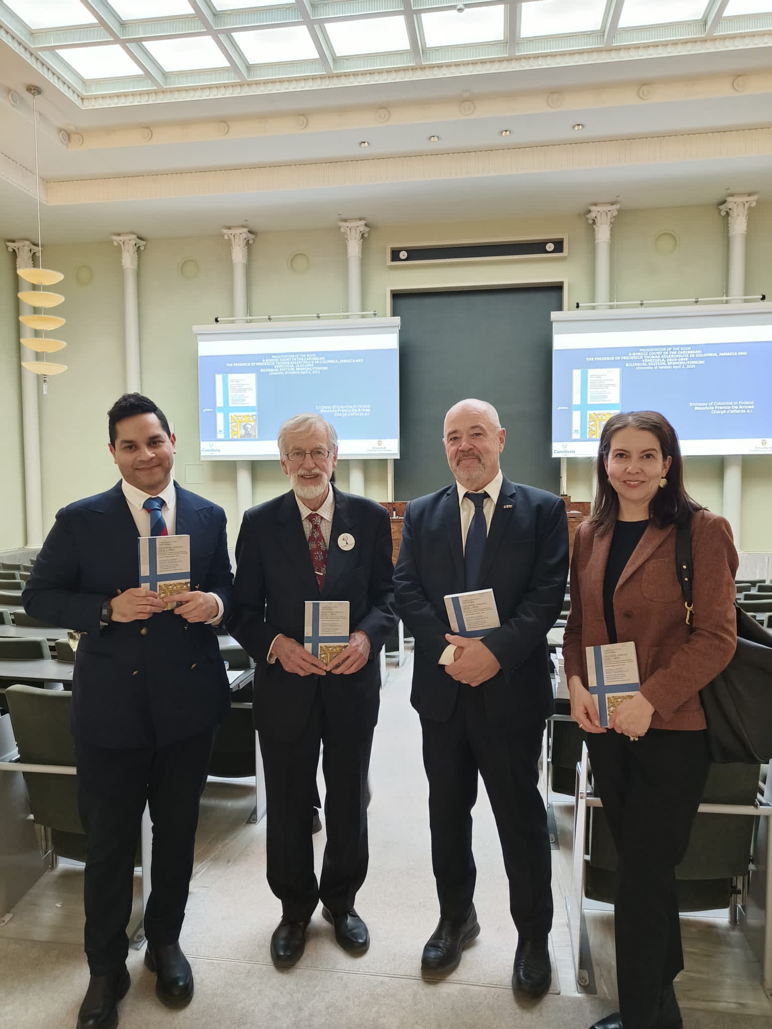 Conferencia del Embajador Emérito Mikko Pyhälä sobre la obra literaria "Un Conde nórdico en el caribe: La presencia de Federico Tomás Adlercreutz en Colombia, Jamaica y Venezuela, 1820-1849”, en la Universidad de Helsinki