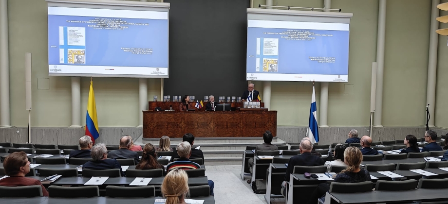 Conferencia del Embajador Emérito Mikko Pyhälä sobre la obra literaria "Un Conde nórdico en el caribe: La presencia de Federico Tomás Adlercreutz en Colombia, Jamaica y Venezuela, 1820-1849”, en la Universidad de Helsinki