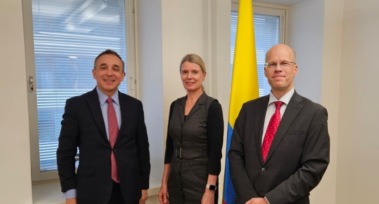 Embajador de Colombia Álvaro Sandoval Bernal sostuvo reunión con Lasse Keisalo Director de la Unidad de América Latina y el Caribe Ministerio de Asuntos Exteriores de Finlandia